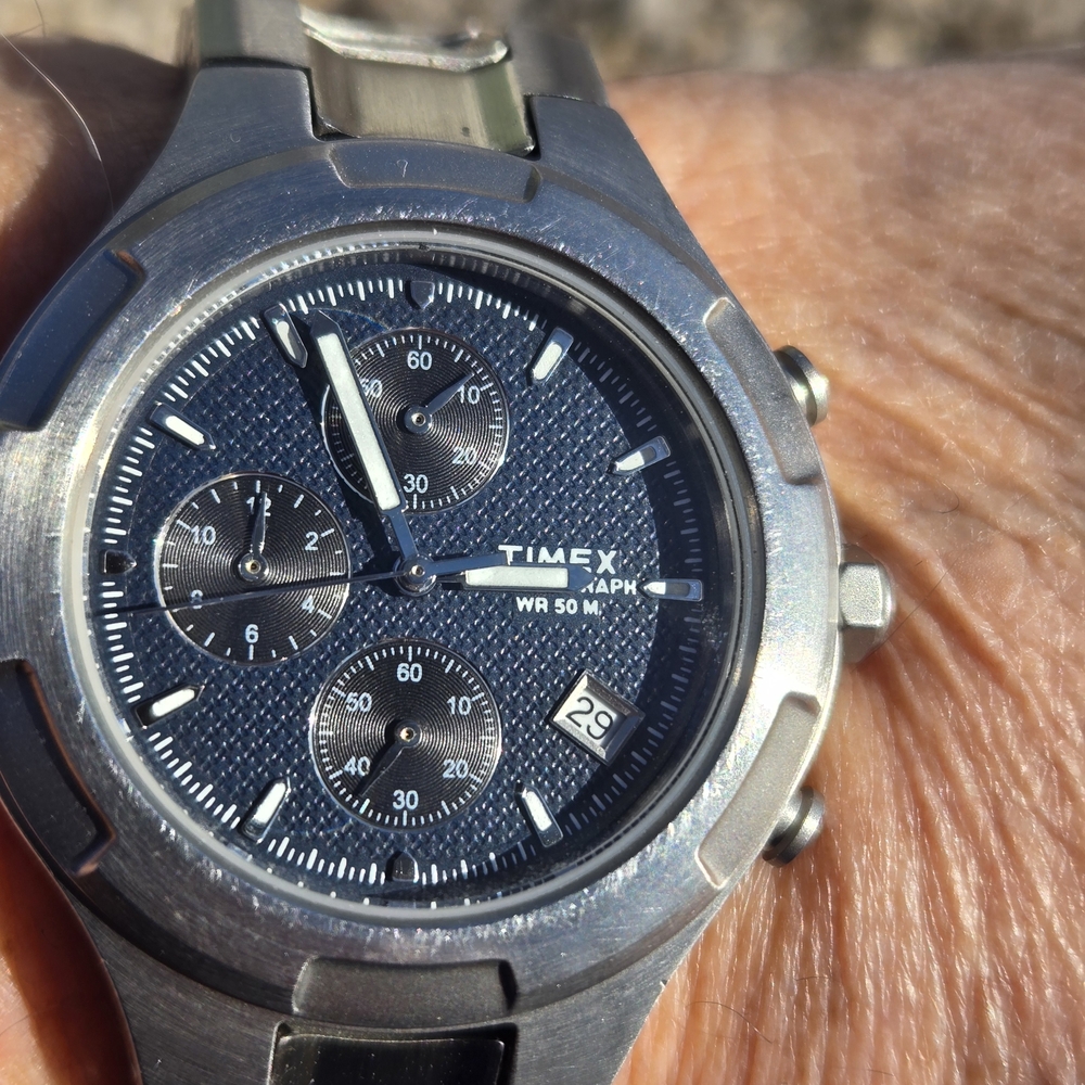 Timex Silver Chronograph Watch - image 3